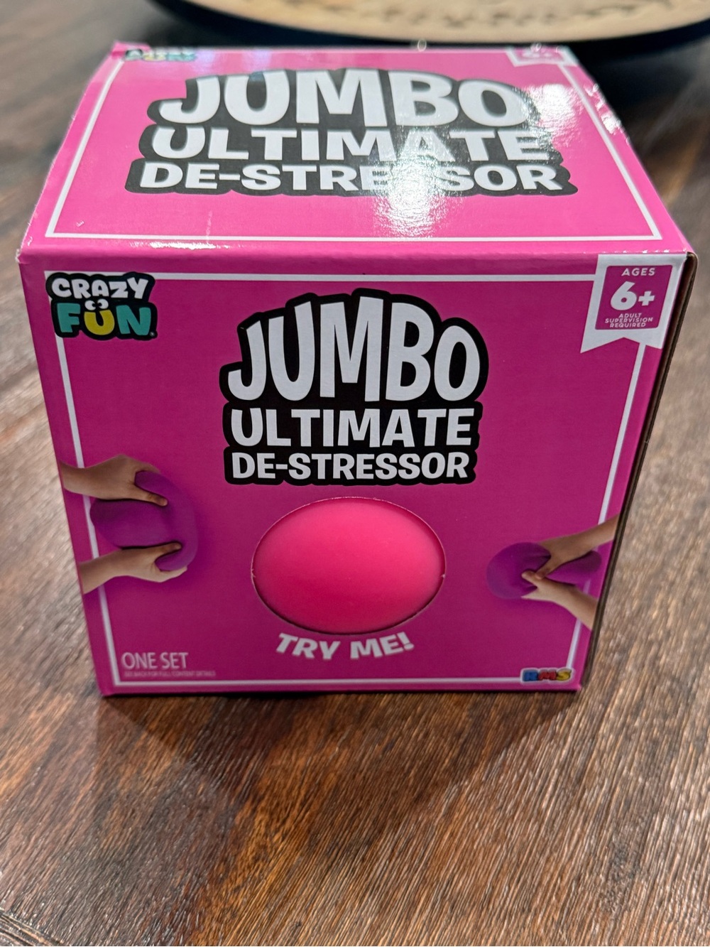 Crazy Fun Jumbo Ultimate De-Stressor Pink Squishy Fidget Toy Stress Ball RMS